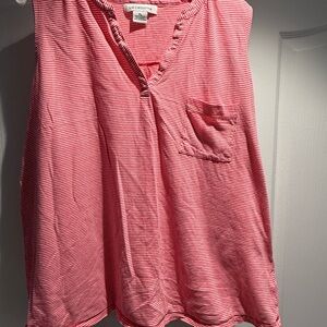 Liz Claiborne Pink and White Striped Top